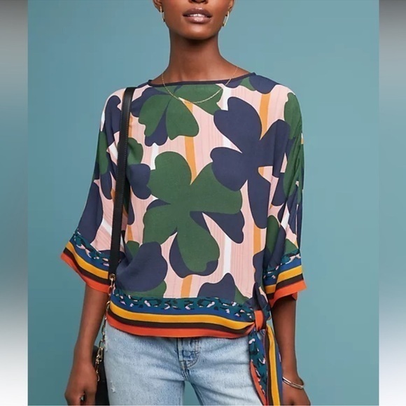 Anthropologie Tops - Anthropologie Bl-nk Florence Blouse Top Printed size M